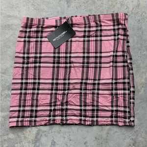 Pretty Little Thing  Pink Plaid Mini Skirt - Size 12